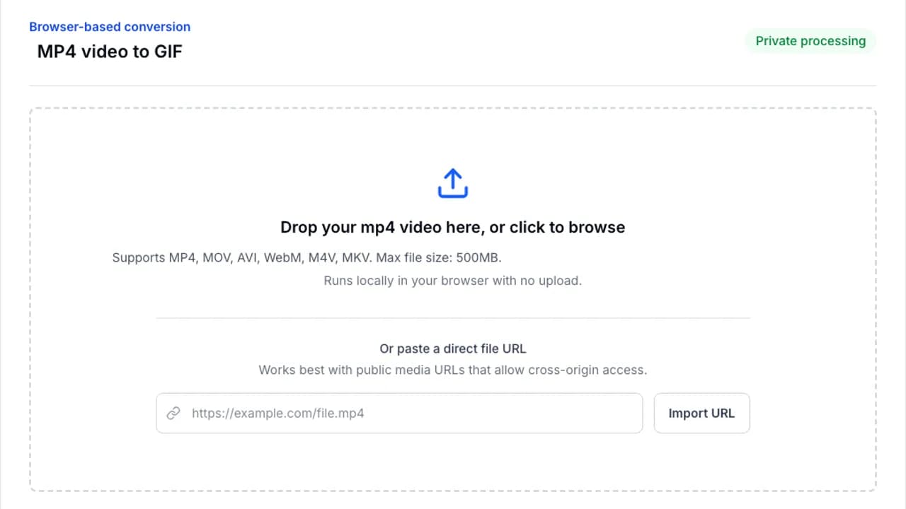 Step 1: Drag and drop your MP4 file into the upload zone.